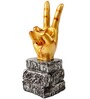 Black Gold-Coloured Hand Victory Sign Polyresin Figurine