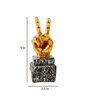 Black Gold-Coloured Hand Victory Sign Polyresin Figurine