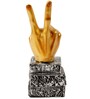 Black Gold-Coloured Hand Victory Sign Polyresin Figurine