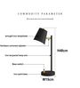 Black Gold Finish Modern Study Lamp