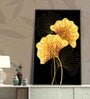 Leave Black Canvas Framed Floral Art Print