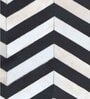 Black Hair On Leather Chevron Hand Woven 5ftX7ft Carpet