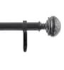 Black Hammered Mushroom Iron Expandable 1 Curtain Rod with Accessories ( 36 to 66 Inches)
