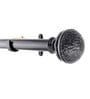 Black Hammered Mushroom Iron Expandable 1 Curtain Rod with Accessories ( 36 to 66 Inches)