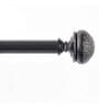 Black Hammered Mushroom Iron Expandable 1 Curtain Rod with Accessories ( 36 to 66 Inches)