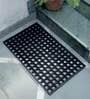 Black Geometric Rubber 30x17 Inches AntiSkid Bath Mat
