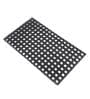 Black Geometric Rubber 30x17 Inches AntiSkid Bath Mat