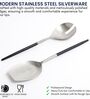 Black Handled Matt Finish Stainless Steel Serving Spoons Set of Two