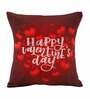 Black Happy Valentine Day Red Hearts Polyester Decorative Cushion