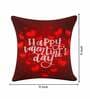 Black Happy Valentine Day Red Hearts Polyester Decorative Cushion