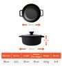 Pre Seasoned- Dutch 5.2 Ltrs Non- Stick Black Cast Iron Cooking Pot