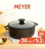 Pre Seasoned- Dutch 5.2 Ltrs Non- Stick Black Cast Iron Cooking Pot