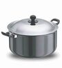 Cook & Serve Hard Anodized 8.5 Ltrs Induction Friendly Black Aluminium Stew Pot with Lid