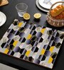 Black Hexagon Multicolor (12 X 18 ) MDF Wood 1Pc Table Placemats