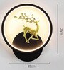 Black Home Decor Inbuilt Led Fancy Wall Light(Plastic) (3-Lighting Mode) (Round Full Deer)