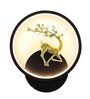 Black Home Decor Inbuilt Led Fancy Wall Light(Plastic) (3-Lighting Mode) (Round Full Deer)
