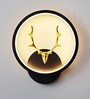 Black Home Decor Inbuilt Led Fancy Wall Light(Plastic) (3-Lighting Mode) (Round H/F Deer)