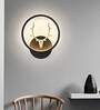 Black Home Decor Inbuilt Led Fancy Wall Light(Plastic) (3-Lighting Mode) (Round H/F Deer)