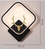 Black Home Decor Inbuilt Led Fancy Wall Light(Plastic) (3-Lighting Mode) Sqaure H/F Deer)