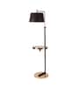 Midwest Black Cloth Shade Shelf Floor Lamp With Iron Base