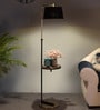 Midwest Black Cloth Shade Shelf Floor Lamp With Iron Base