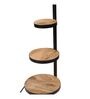 Unica Black Cloth Shade Shelf Floor Lamp With Wood & Iron Base