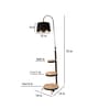 Unica Black Cloth Shade Shelf Floor Lamp With Wood & Iron Base