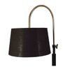 Unica Black Cloth Shade Shelf Floor Lamp With Wood & Iron Base