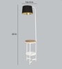 Crisanto Black Metal and Fabric Shade Shelf Floor Lamp With Iron Base