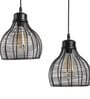 Mid-Century Black Iron Cluster Hanging Light