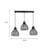 Mid-Century Black Iron Cluster Hanging Light