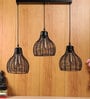 Mid-Century Black Iron Cluster Hanging Light