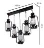 Black Iron and Glass Cluster Hanging Light