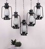 Black Iron and Glass Cluster Hanging Light
