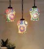 Black Iron and Glass Cluster Hanging Light