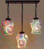 Black Iron and Glass Cluster Hanging Light