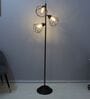 Black Iron Base Foldable Floor Lamps White Glass Shade