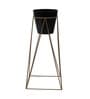 Big Pot Shape Black Planter with Wide Stand Set of 2