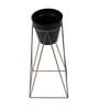 Big Pot Shape Black Planter with Wide Stand Set of 2