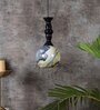 Inky Black Iron Hanging Light