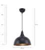 Bison Black Metal Hanging Light
