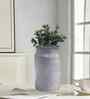 White Iron Metal Speckle Finish Flower vase(4.33 inch)