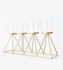 Set Of 4 Golden Iron Candle Holder