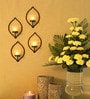 Black Metal Wall Tea Light Holder Set Of 4