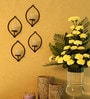 Black Metal Wall Tea Light Holder Set Of 4