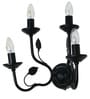 Black Italian 15 Inch Dual Tier 4-Light Steel Wall Lamp Light