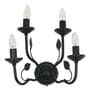 Black Italian 15 Inch Dual Tier 4-Light Steel Wall Lamp Light