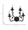 Black Italian 15 Inch Dual Tier 4-Light Steel Wall Lamp Light