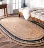 Brown Jute 3 ft X 5 ft Hand Woven Dhurrie