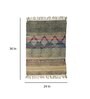 Black Jute Cotton Block Printed Hand Woven 3 x 2 Feet Dhurrie